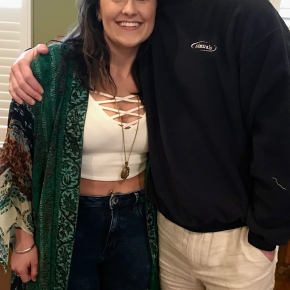 Forever 21 Cream Strappy Crop Top Bralette - Picture 2 of 15